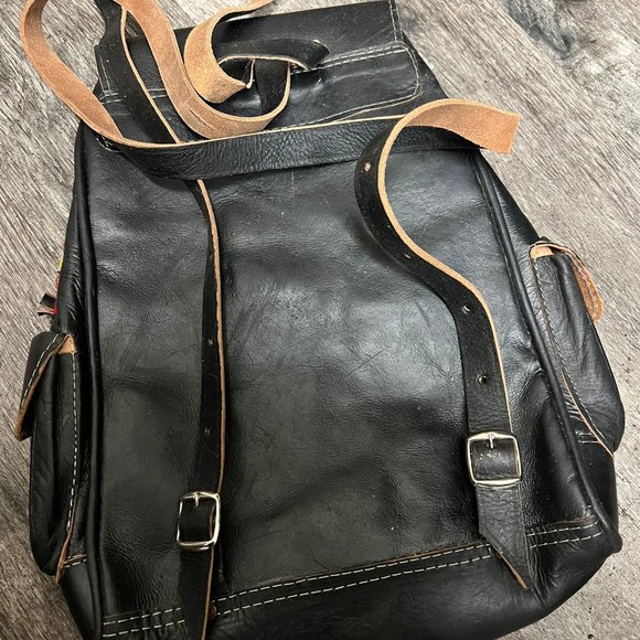 Real Genuine Leather Backpack | Organic Vegetable Tanned | Handwoven main image 4